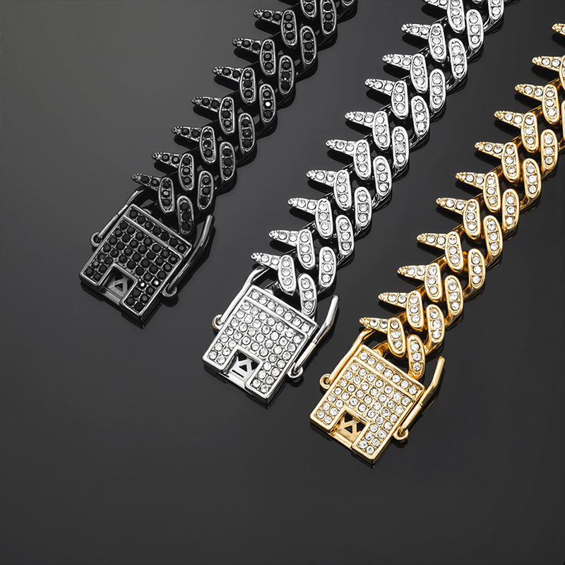 Iced 13mm Rivet Spike Thorns Cuban Chain