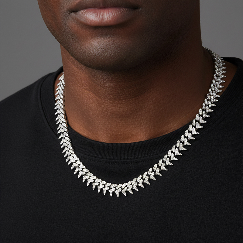 Iced 13mm Rivet Spike Thorns Cuban Chain