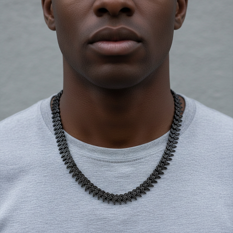 Iced 13mm Rivet Spike Thorns Cuban Chain