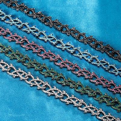 12mm Iced Crown of Thorns Chain-Emerald/Black/Blue/Purple/White