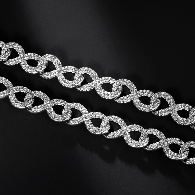 11mm Iced Infinity Cuban Link Chain in White Gold