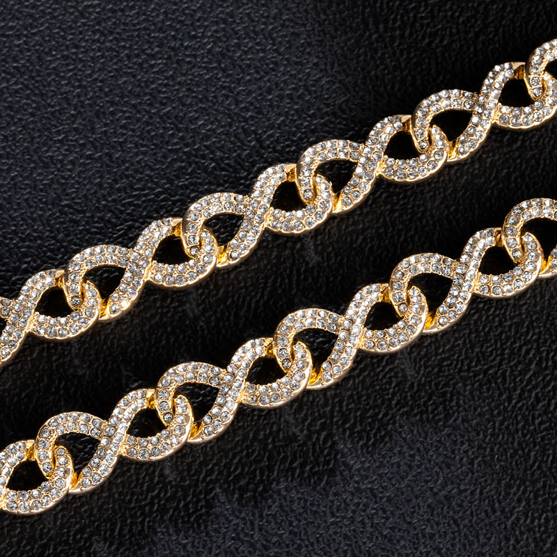 11mm Iced Infinity Cuban Link Chain in Gold