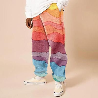 Flannel Pink Line Printed  Casual Pants