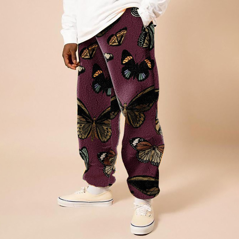 Flannel Street Butterfly Print Casual Pants
