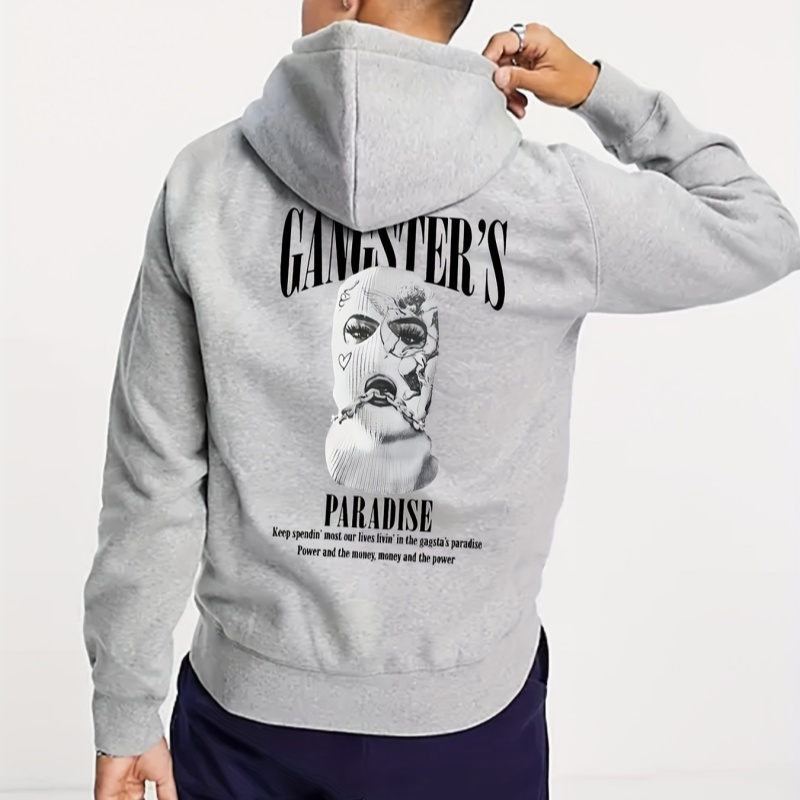 Stylish Gangster Paradise Print Hoodie