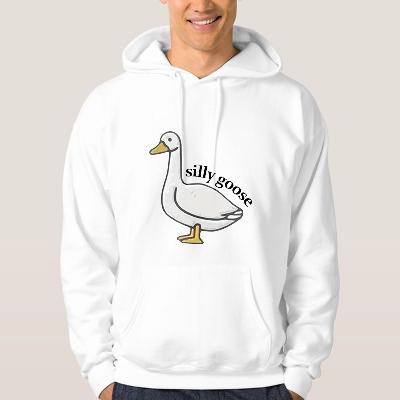 Stylish Silly Goose Print Hoodie