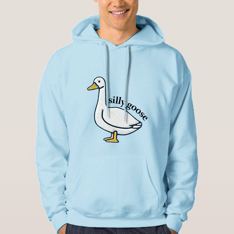 Stylish Silly Goose Print Hoodie