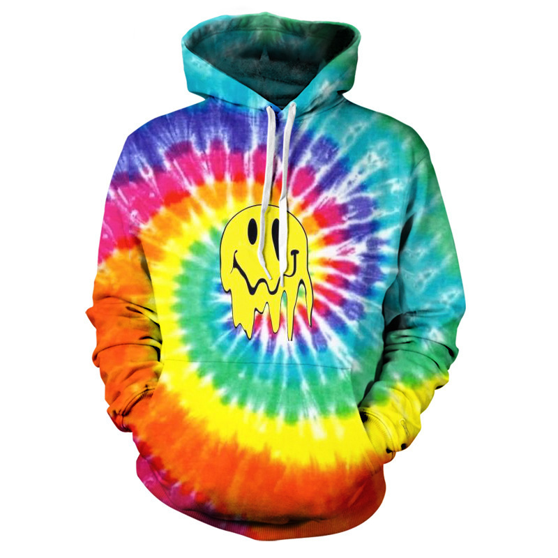 Smile Face Tie Dye Hoodie - Helloice Apparel