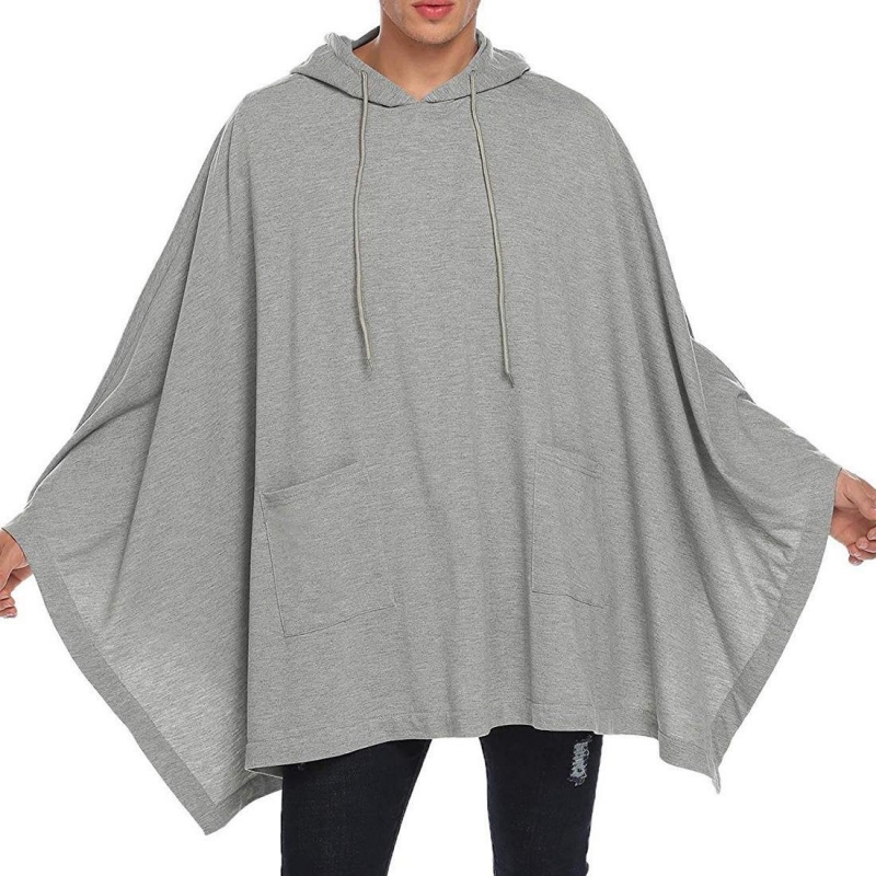 Oversized Batwing Sleeves Hooded Cape