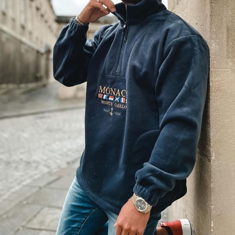 Letter Embroidered Casual Sweatshirt