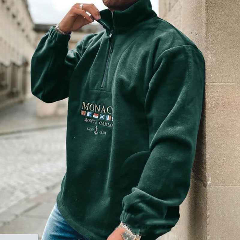Letter Embroidered Casual Sweatshirt