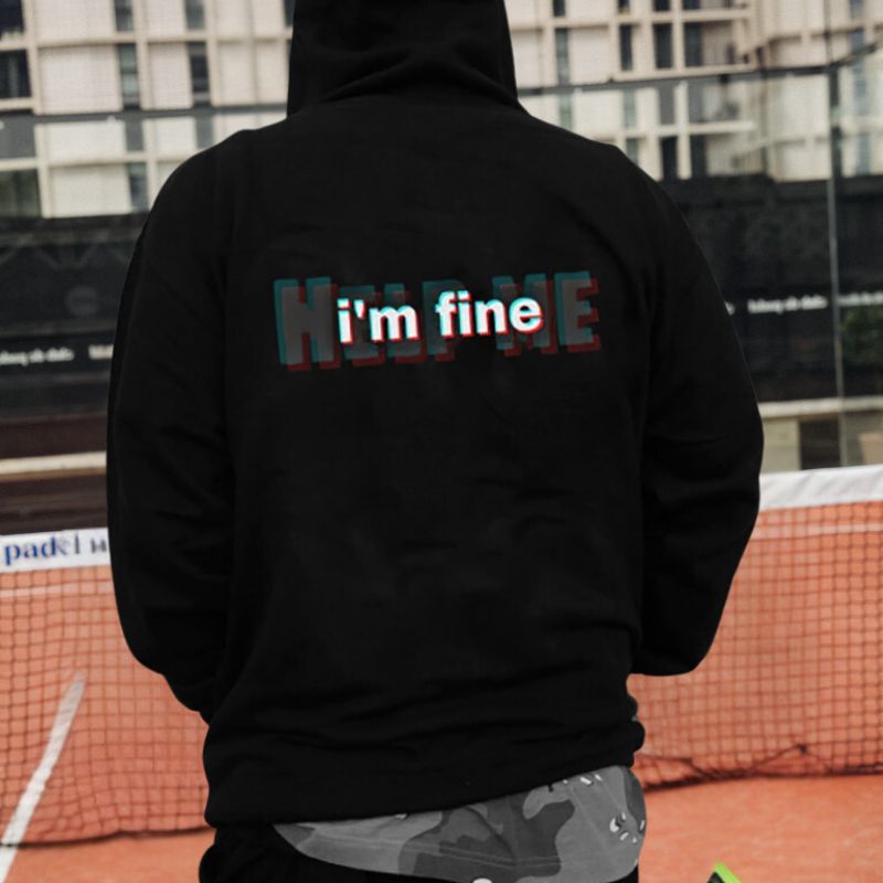 Men's Street Fashion Simple Letter Print Hoodie