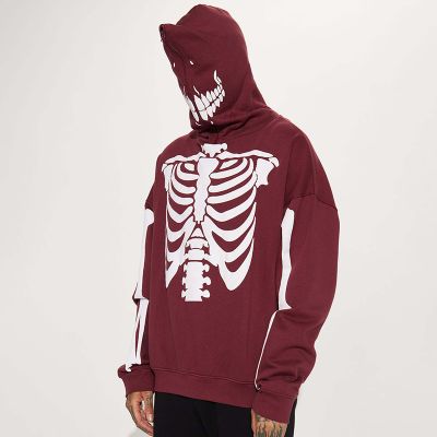 Stylish Skeleton Print Halloween Hoodies