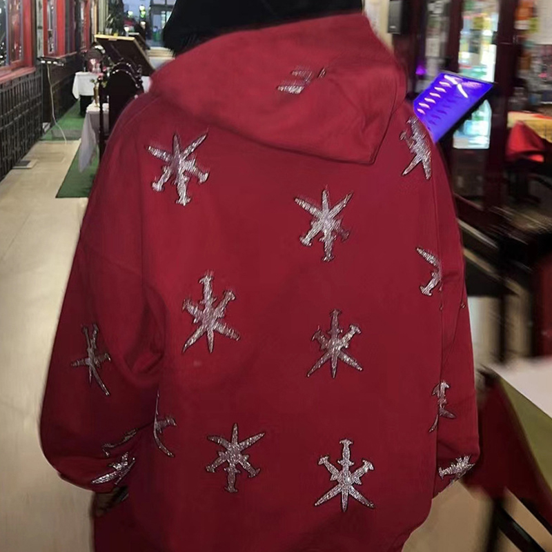 Sword Snowflake Graphic Zip Hoodie