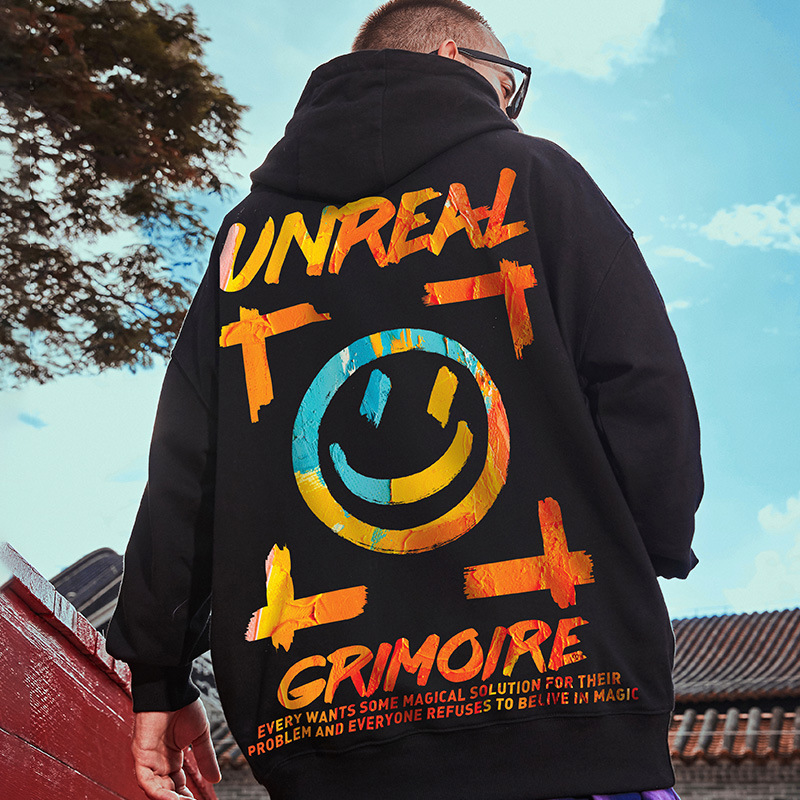 High Street Smiley Pattern Hoodie High Street Smiley Pattern Hoodie