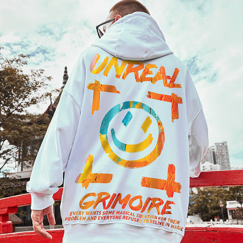 High Street Smiley Pattern Hoodie High Street Smiley Pattern Hoodie