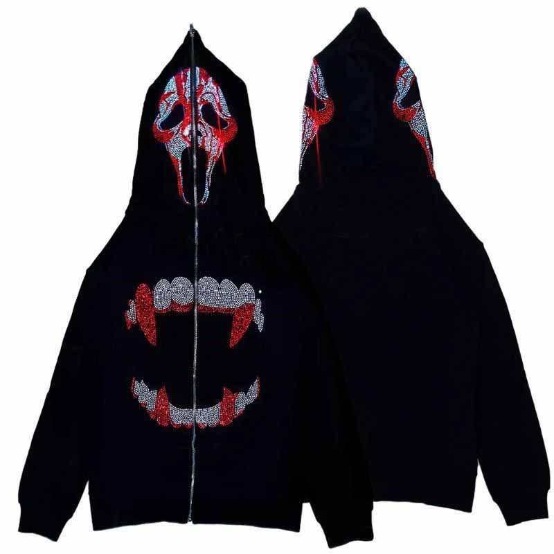 Hip Hop Ghost Face Zip Up Hoodie