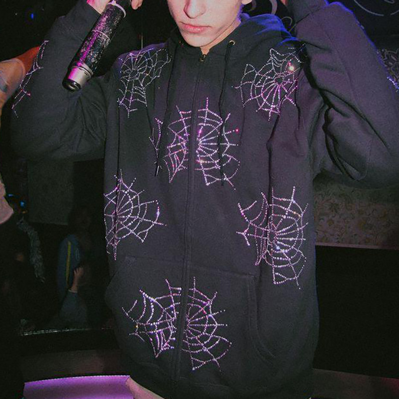 Vintage Y2K Spider Web Hoodie