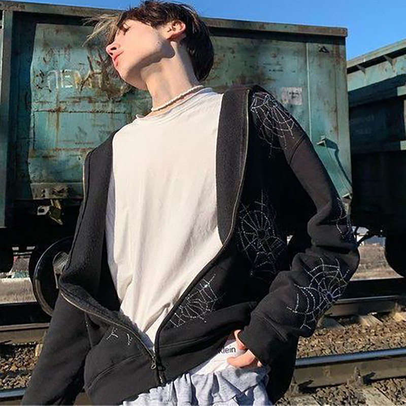 Vintage Y2K Spider Web Hoodie