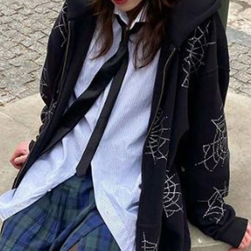 Vintage Y2K Spider Web Hoodie