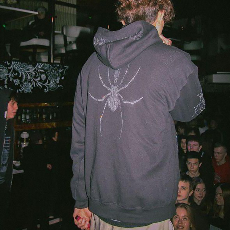 Vintage Y2K Spider Web Hoodie