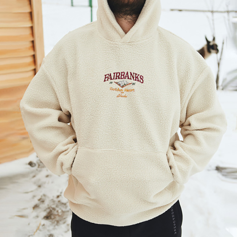 Printed Sherpa Polar Fleece Hoodie