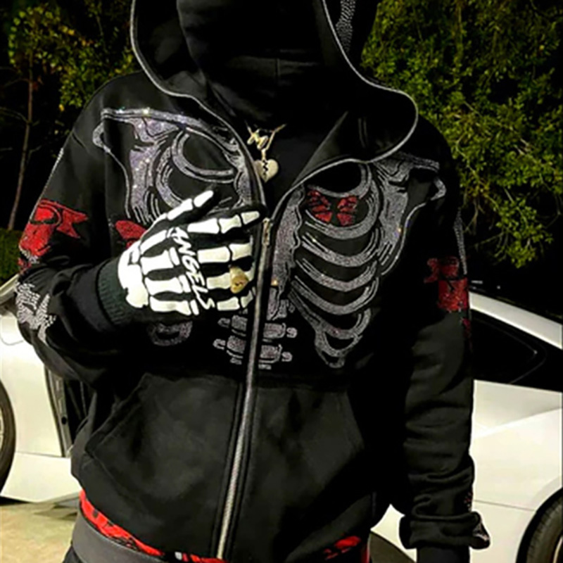 Skull Skeleton Printed Hoodie