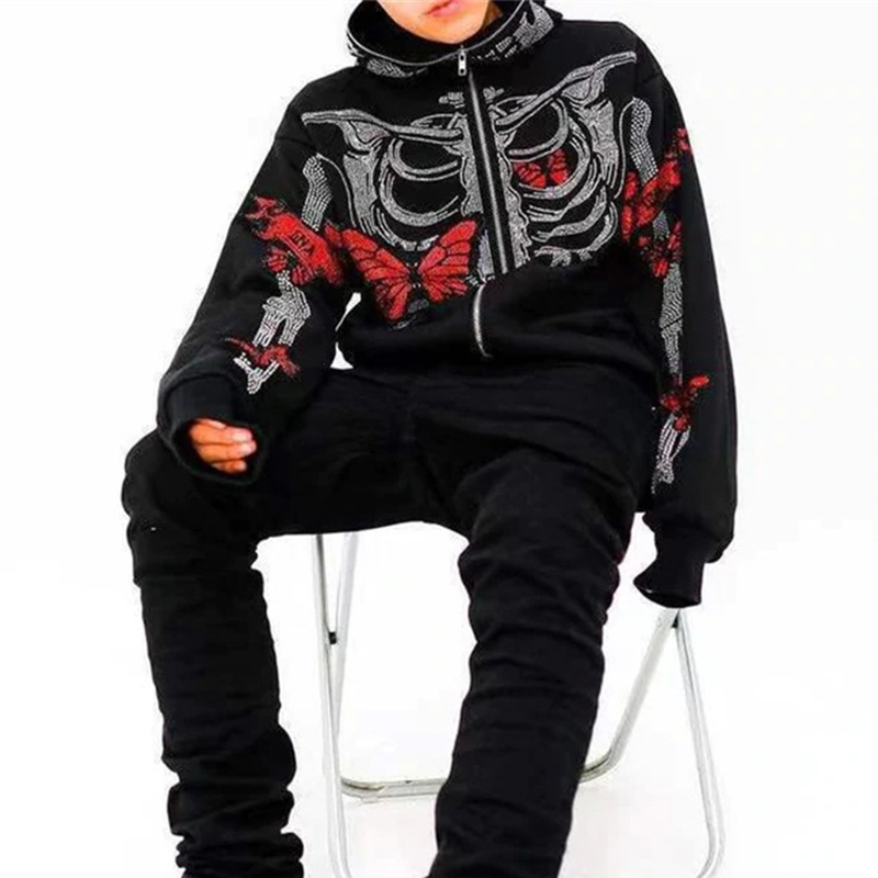 Skull Skeleton Printed Hoodie