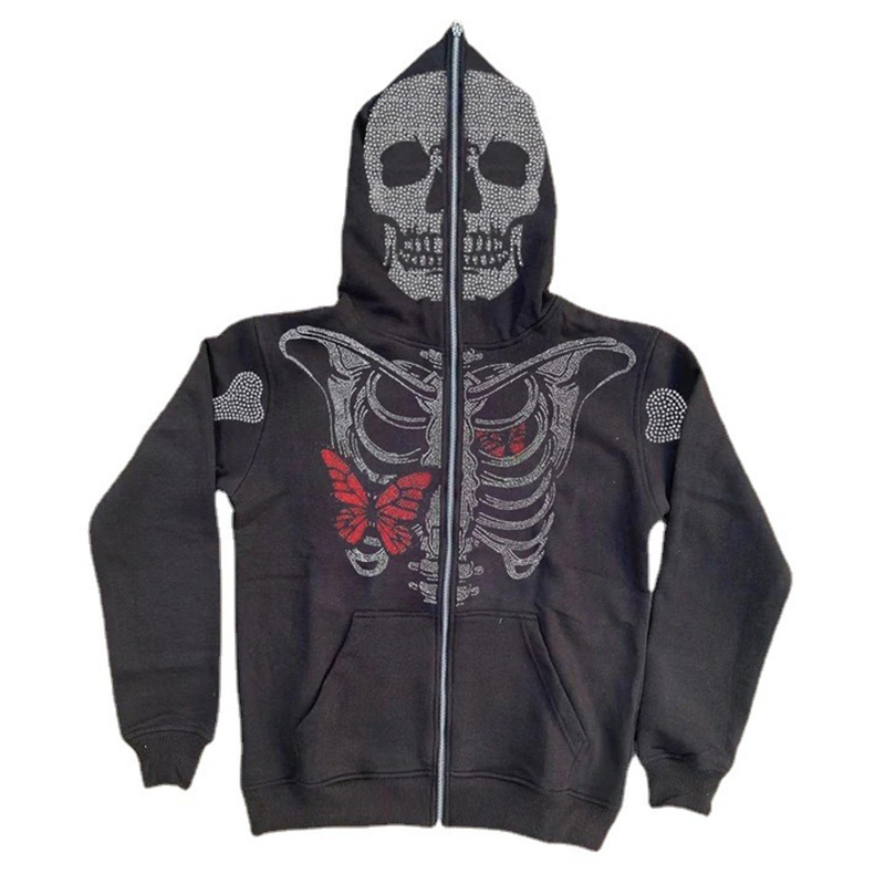 Skull Skeleton Printed Hoodie