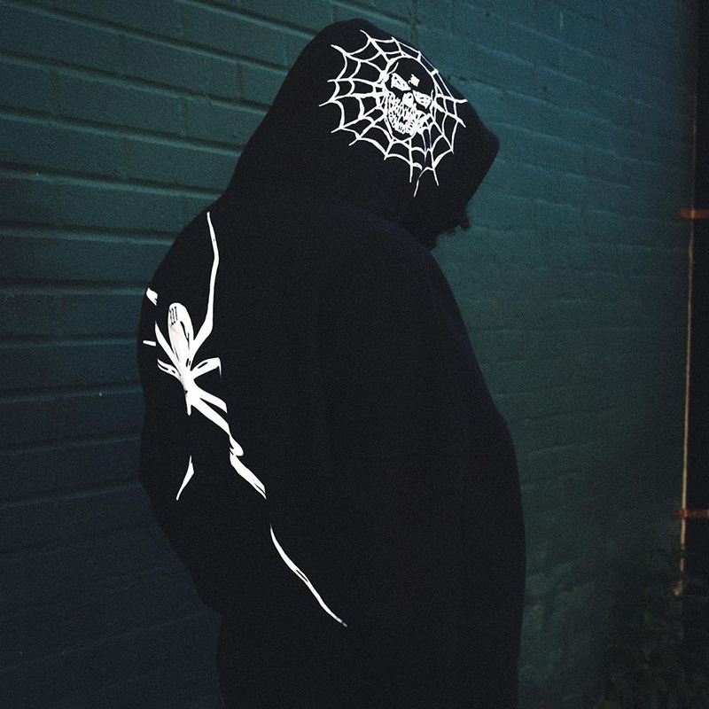Street Dark Style Spider Web Hoodie