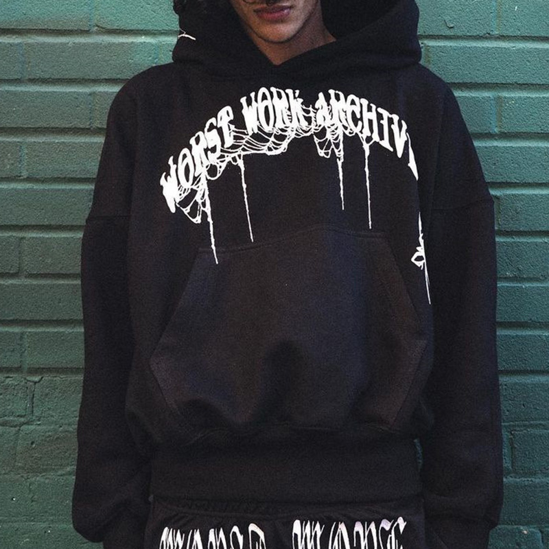 Street Dark Style Spider Web Hoodie