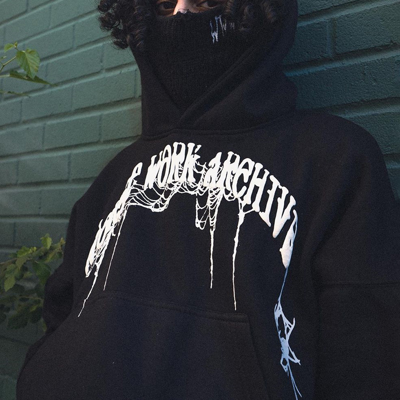 Street Dark Style Spider Web Hoodie