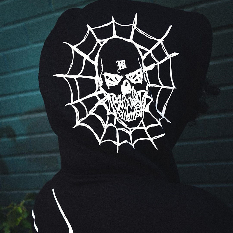 Street Dark Style Spider Web Hoodie
