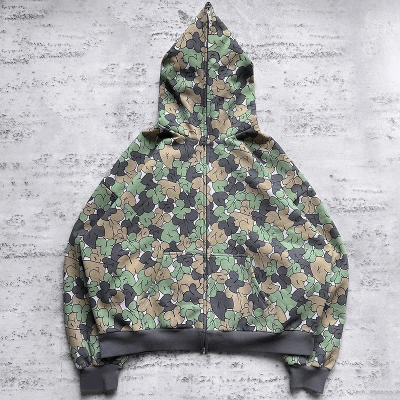 Y2K Unisex Pattern Painted Cardigan Zipper Hoodies Y2K Unisex Pattern Painted Cardigan Zipper Hoodies