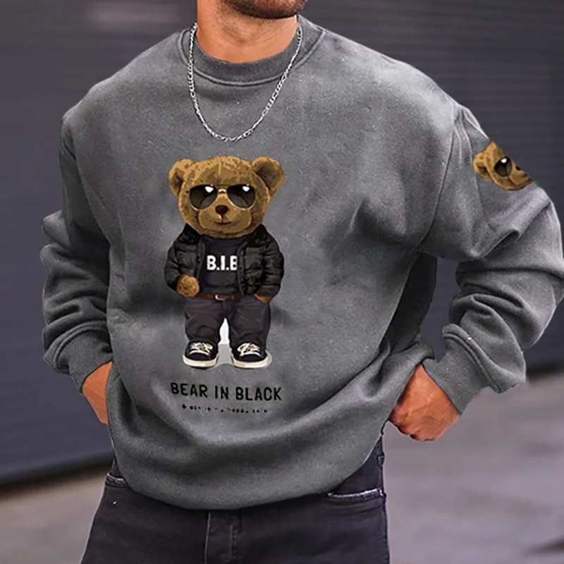 Casual Bear Print Sweatshirt