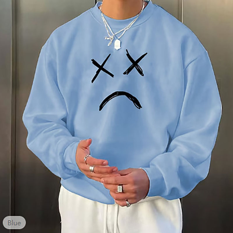 Smiley Face Print Long Sleeve Sweatshirt