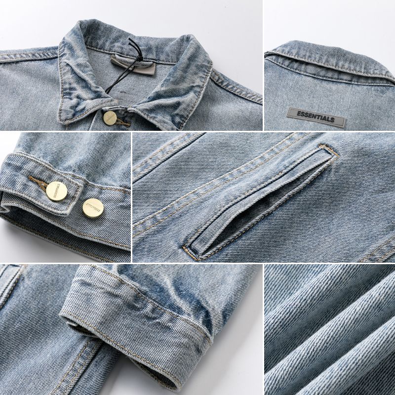 Washed and Distressed Casual Denim Jacket