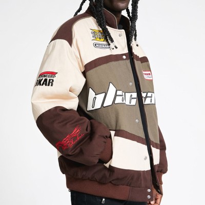 Letter Thin Motorcycle Baseball Jacket