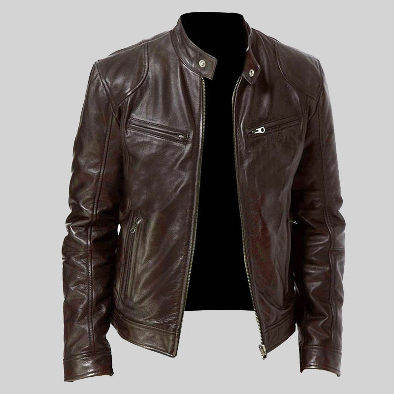 Men Leather Motorcycle Biker Jackets