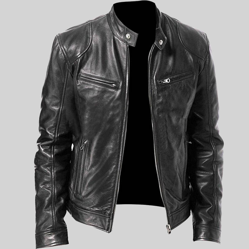 Men Leather Motorcycle Biker Jackets