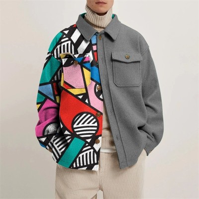 Fashionable Vintage Print Jacket