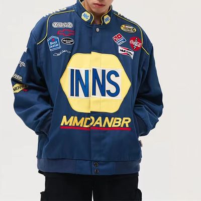 Vintage Letter Embroidered Racing Jacket