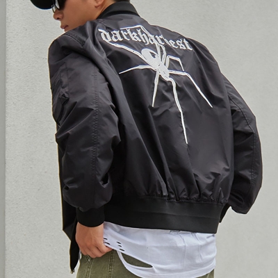 Embroidery Spider Baseball Jacket