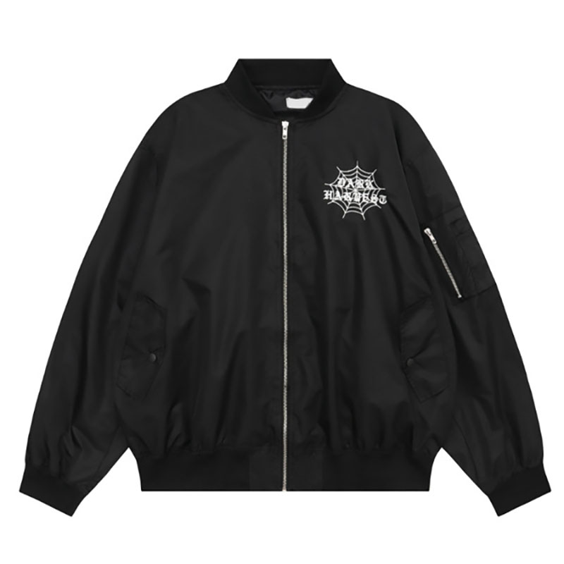 Embroidery Spider Baseball Jacket