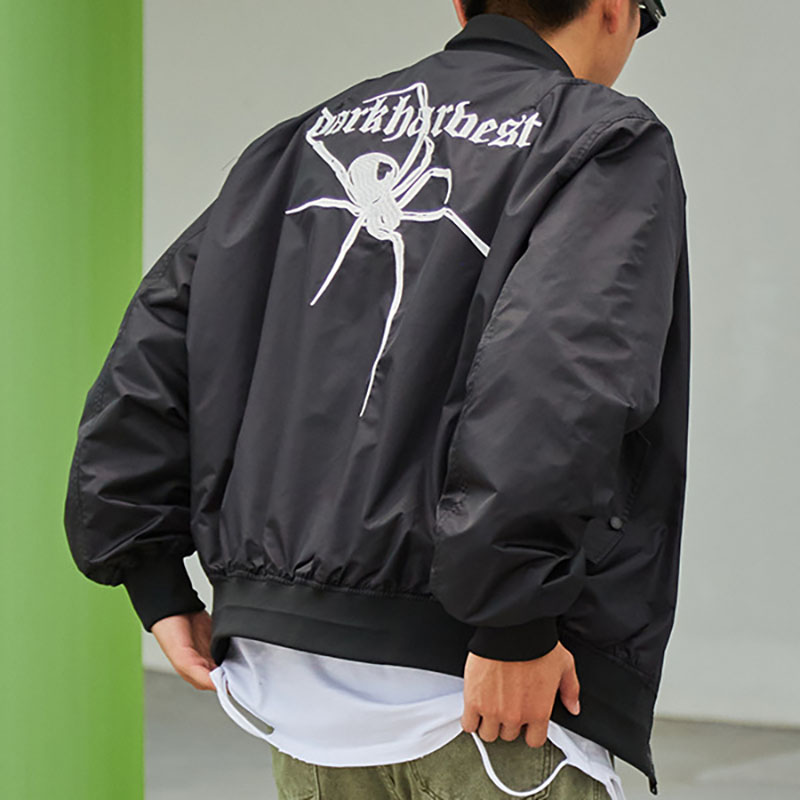 Embroidery Spider Baseball Jacket