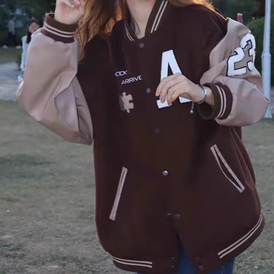 Unisex Vintage Brown Embroidered Jacket