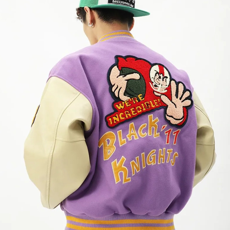 Letter Flocking Embroidery Baseball Uniform Jackets