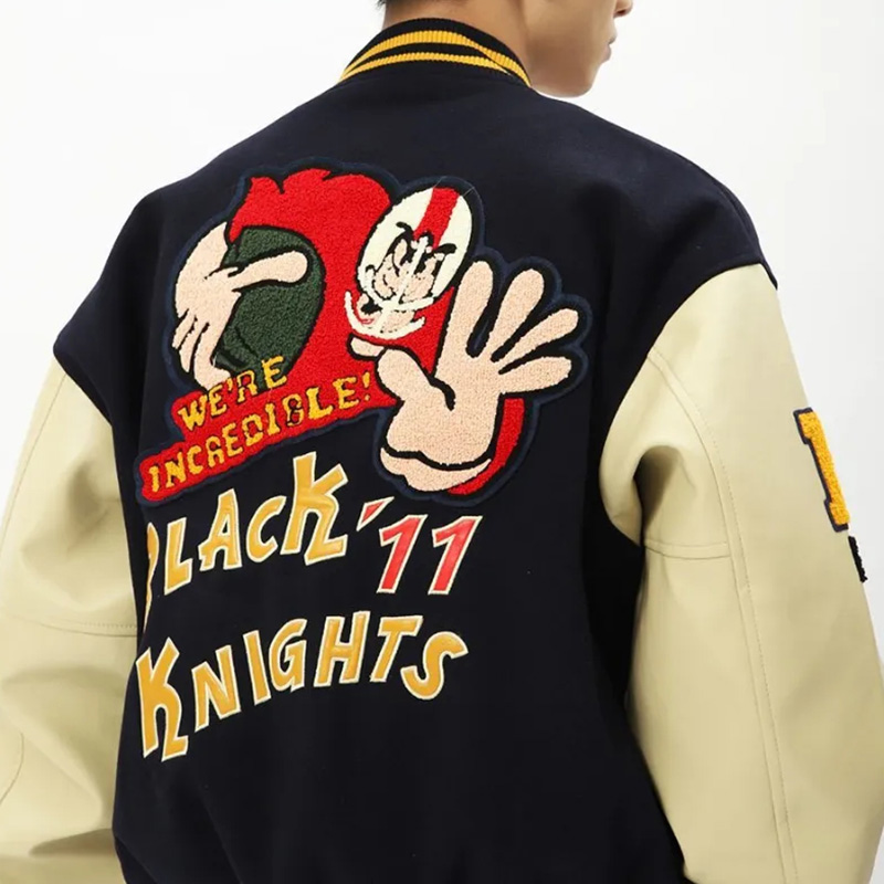 Letter Flocking Embroidery Baseball Uniform Jackets