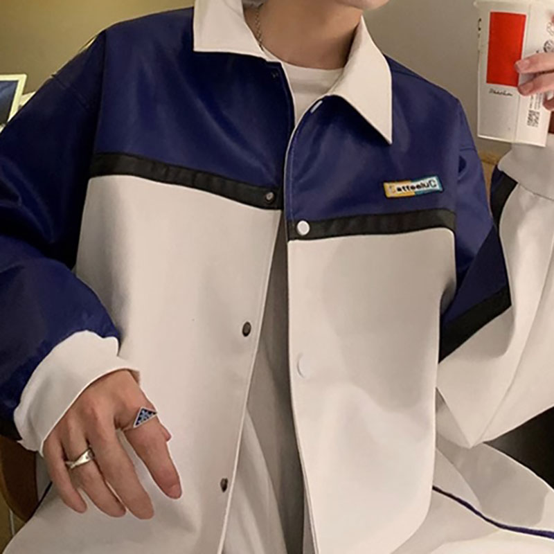 Unisex Embroidered Motorcycle Leather Jacket