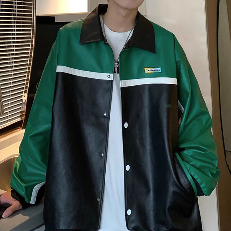 Unisex Embroidered Motorcycle Leather Jacket